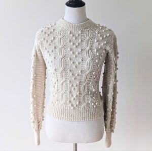 Vintage 100% alpaca cable knit bobble sweater